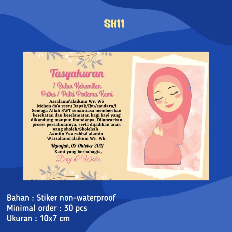 Stiker / Label ucapan terimakasih Tasyakuran 4 bulanan / 7 bulanan kehamilan PART 2