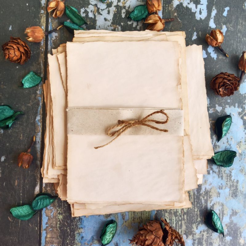 

Vintage old paper - tea dyed paper untuk scrapbook journaling tool