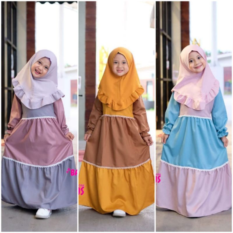 Gamis Jilbab Anak Gamis Anak Perempuan 4-10 tahun Gamis Anak Balloons