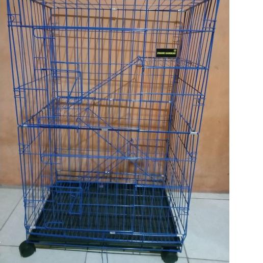 COD  2.2 Kandang Besi Lipat 3 tingkat size L + roda / kandang kucing/ kandang Kelinci / kandang anji