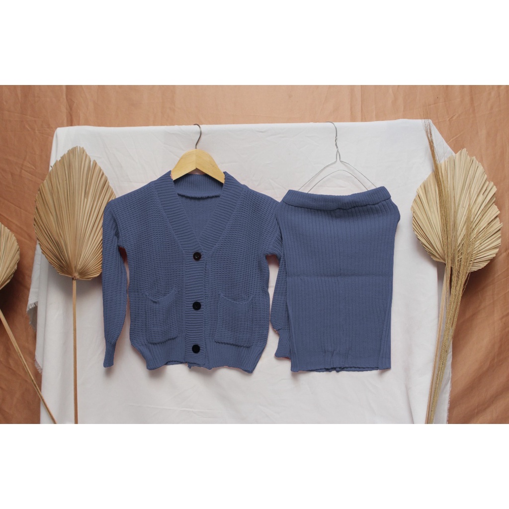 One Set Nakara Rajut Anak Perempuan Umur 7-11 Tahun / Termurah Langsung dari Pabrik / Set Atasan dan