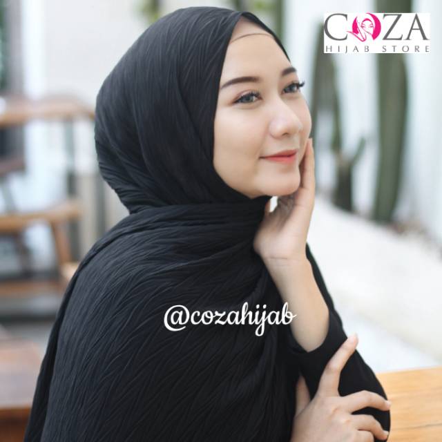 PASMINA CHIFON ZIGY ZIGZAG  LIPIT CHIFON CROSS PLISKET LIPIT TERLARIS TERMURAH / Coza Batik