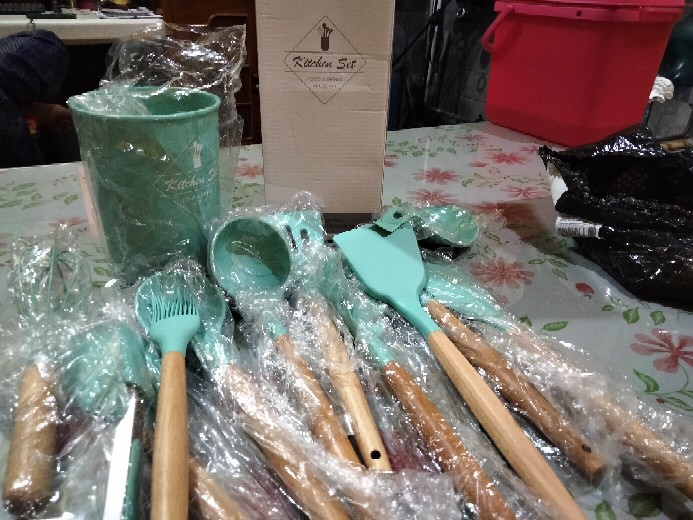 Silicone Utensil Set 12pcs Peralatan Spatula Silikon Sutil Kitchen Set