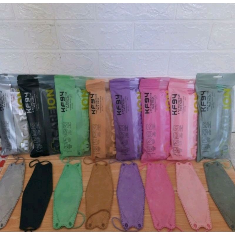 Masker KF94 careion warna isi 10 pcs / KF94 warna careion