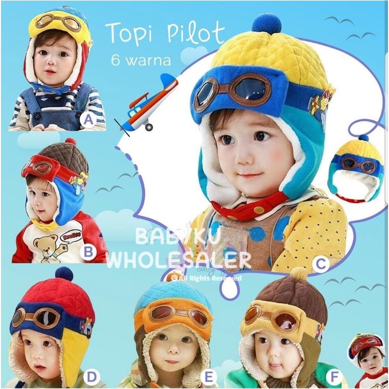 Pilot hat topi korea anak / Topi pororo