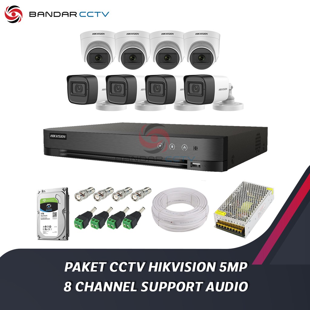 Paket CCTV Hikvision 5MP 8 Channel Support Audio