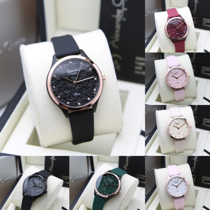 JAM TANGAN WANITA ALEXANDRE CHRISTIE AC 2A03 RUBBER ORIGINAL GARANSI RESMI 1 TAHUN