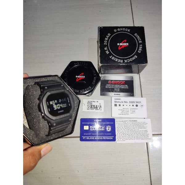 Casio Gshock DW 5600BB Second Fullset Mulus