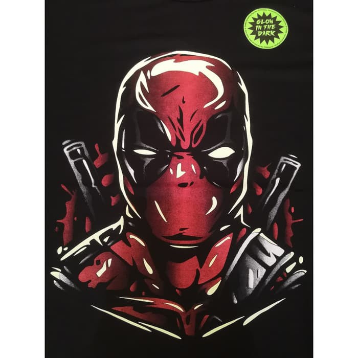 Kaos Anak Laki-Laki Deadpool Glow in the dark Baju Atasan Rhymes