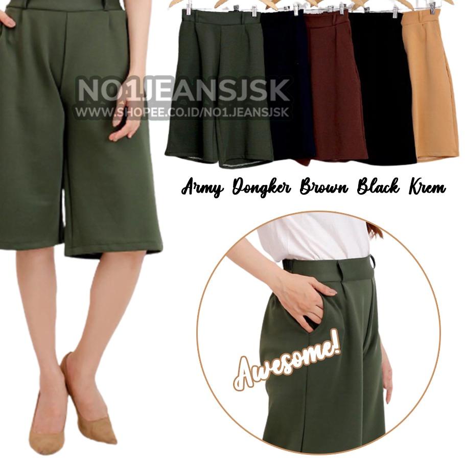 Trendy BISA  CELANA KULOT SCUBA PENDEK 3/4  KULOT SCUBA PENDEK | KULOT BAHAN SCUBA  POLOS WANITA .,