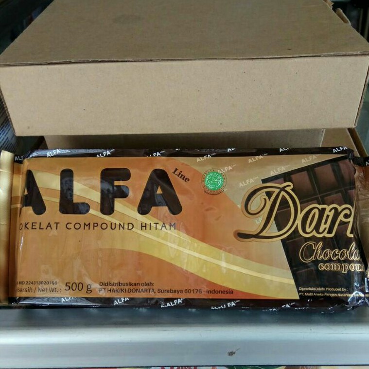 

Coklat blok atau batangan atau chocolate compound, rasa dark chocolate, merk Alfa packing ori 500 gr