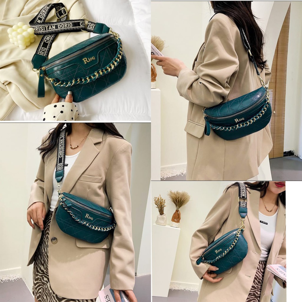 TAS IMPORT SELEMPANG KULIT WANITA WAIST BAG PREMIUM DADA BUENDIA KEKINIAN FASHION KOREA MURAH BATAM