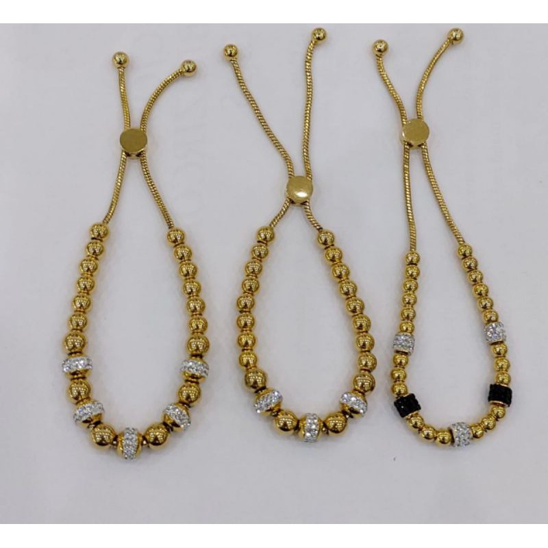 gelang serut titanium lapis emas 24k