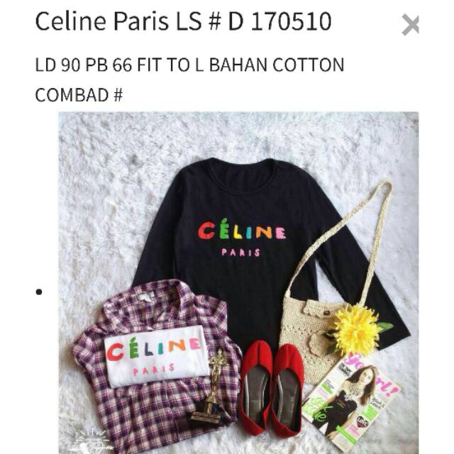 Kaos lengan panjang celine paris
