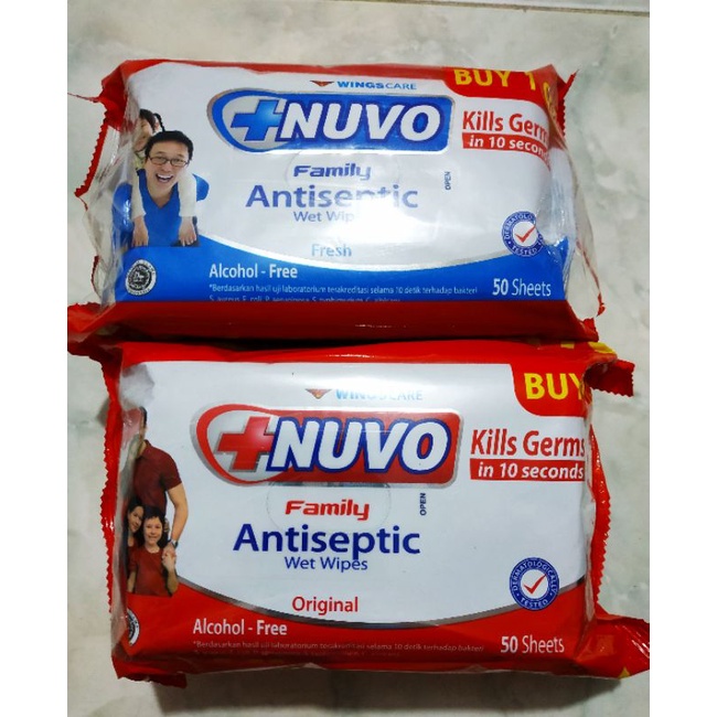 [BUY 1 GET 1] NUVO Antiseptic Wet Wipes 50 lembar / Kodomo Wipes 50 S Sheets Tissu Basah Murah Beli 1 Gratis 1 Anti Bakteri Anti Bakterial Antiseptik