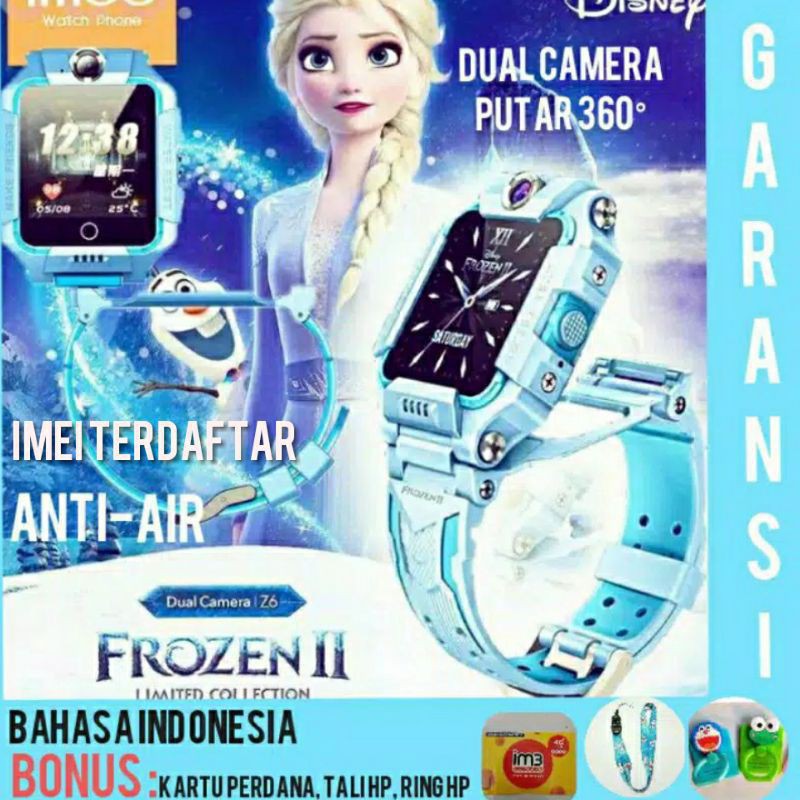 (READY)✓ Smartwatch jam tangan anak Jam imoo Frozen dual kamera antiair jam IMO anak