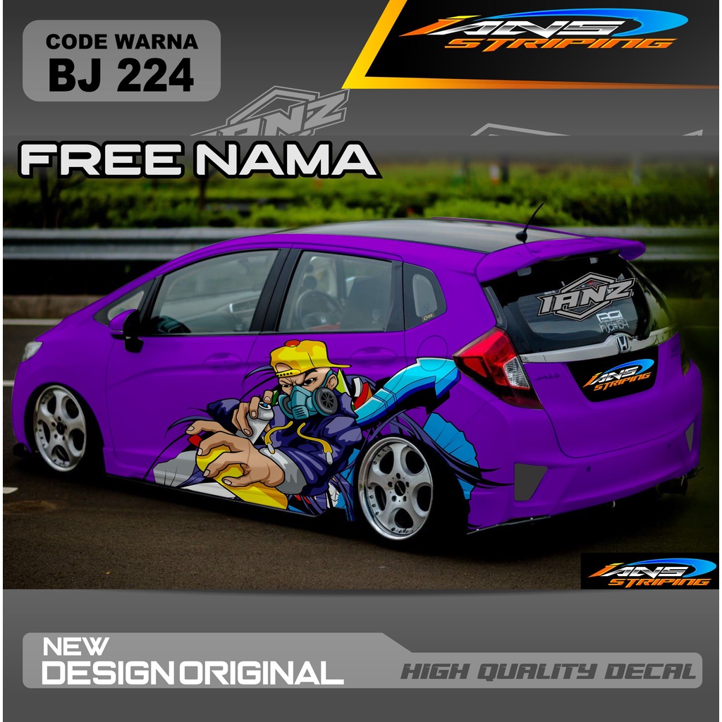 DECAL STICKER HONDA JES JAZZ / STIKER MOBIL BRIO AVANZA YARIS XENIA SWIFT CITY SITI / ROKY DAIHATSU HONDA / STIKER MOBIL AGYA AYLA AVANZA SEDAN VIOZ