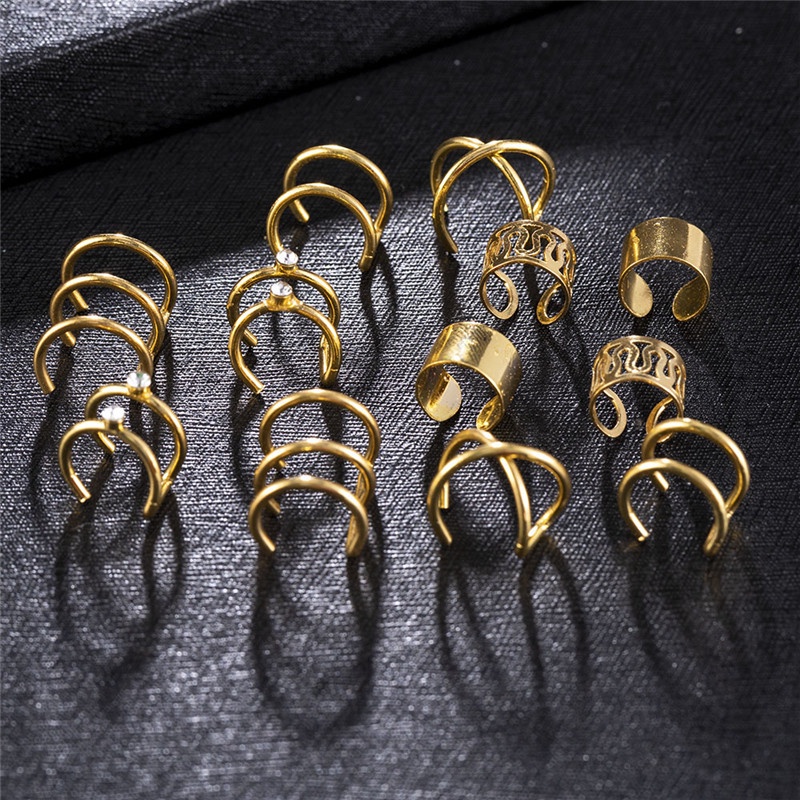 AZ179 Set Cincin &quot;multi-pcs&quot; Gaya Wanita Bohemian Gaya Harian Emas Dan Perak