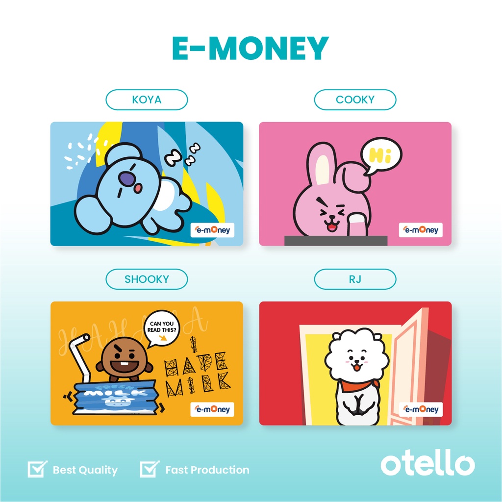 Otello Kartu E-Money BT21 eMoney Card BTS eToll Mandiri Army Bangtan E Toll Custom E Money Mandiri