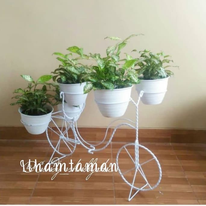 Terbaru rak standing pot bunga sepeda lubang 5 rak besi pot bunga