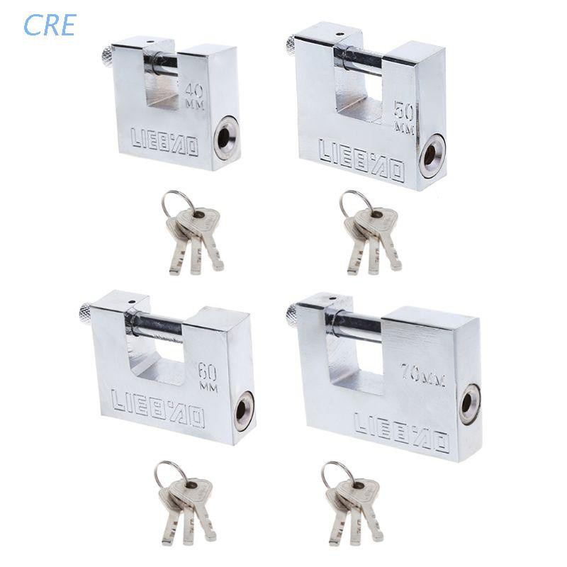 CRE  Steel Burglar Padlock Security Safety Lock Antique Horizontal Opening