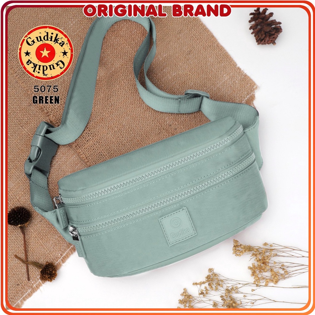 SALE GUDIKA - Waistbag Couple Trendy Import Original 5075 - Tas Wanita Pria Tas Selempang Bahu Kekinian Bahan Nylon Waterproof Anti Air - slingbag - tas mini - bag - cewek - imut - fashion - branded - santai - tas Pinggang - slempang - termurah - ori