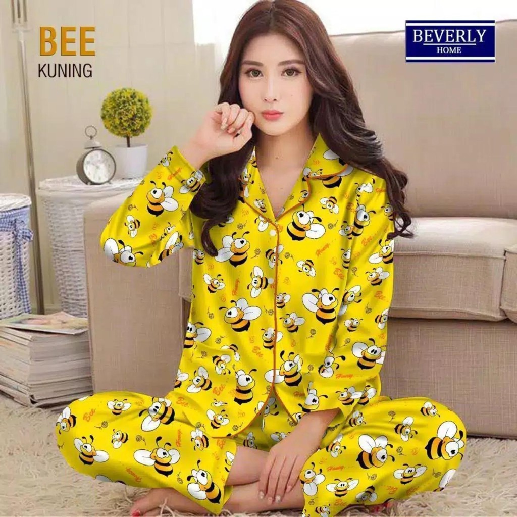 LFF - Piyama PP Dewasa Baju Tidur motif Kartun Fit to XL-Lebah