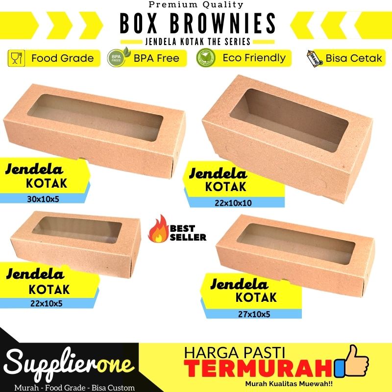 

Kemasan Brownies / Dus Brownies / Box kue / Dus Brownis / Box Brownis Jendela Kotak / Dus Kue