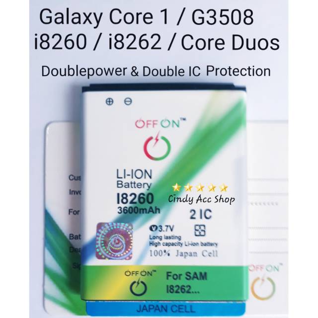 Baterai Battery Batre Samsung Galaxy Core 1 Core Duos i8262 i8260 G3508 Doublepower