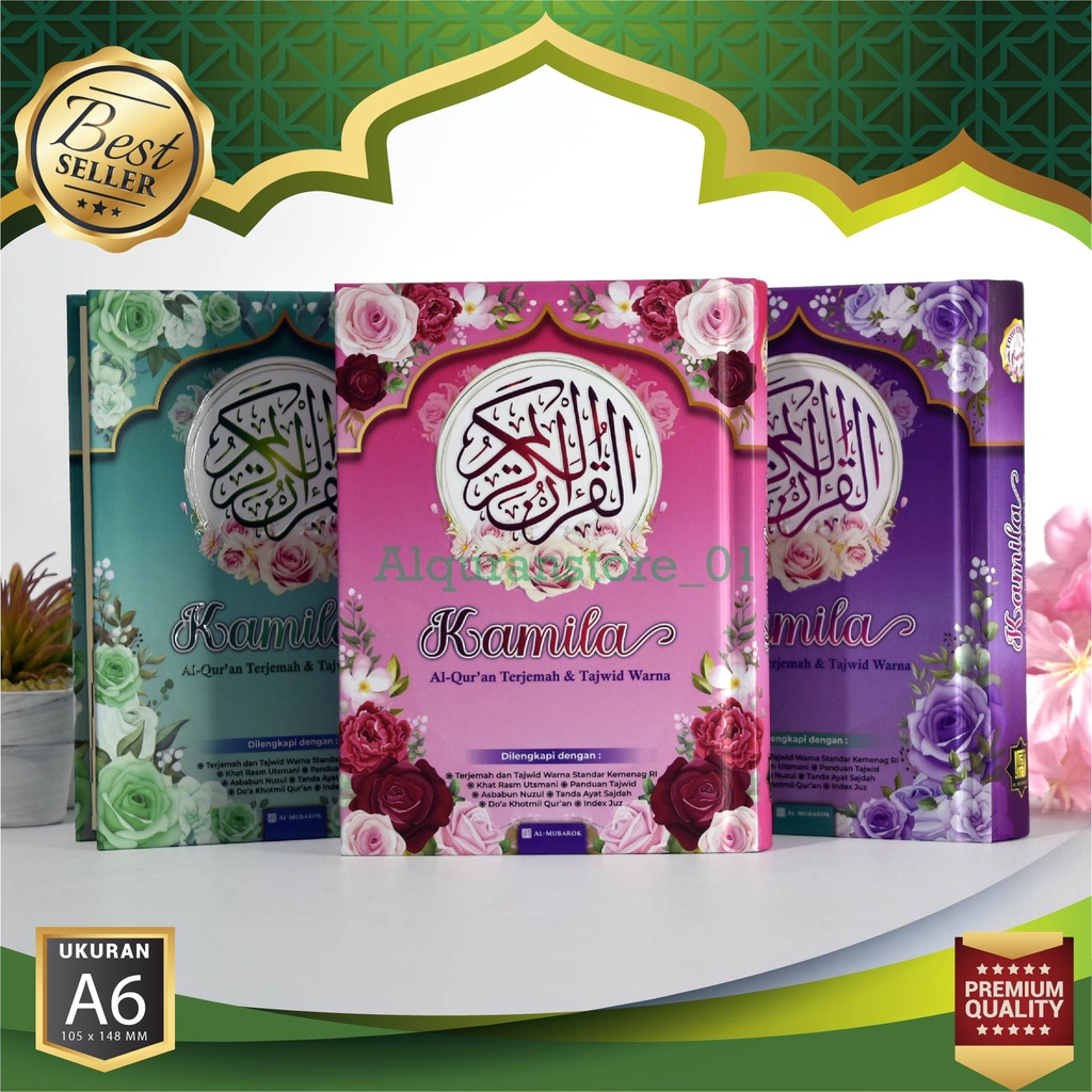 ALQURAN WANITA TERJEMAHAN TAJWID KAMILA A6 AL QURAN TAJWID WARNA, AL QURAN KECIL, AL QURAN TERJEMAH