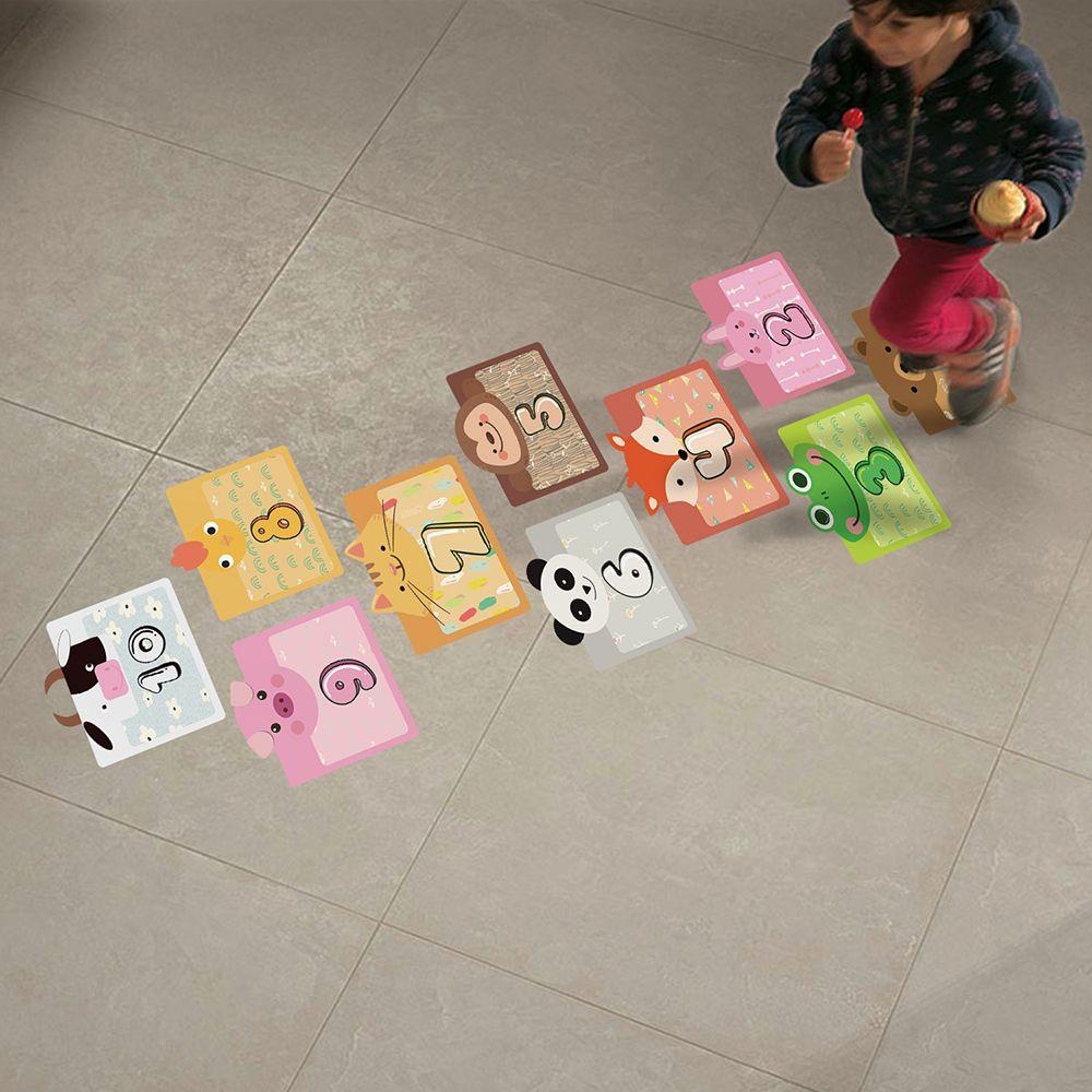 Top Hopscotch Game Self-adhesive Tk Ornamen Dekorasi Rumah Kartun Angka Grids