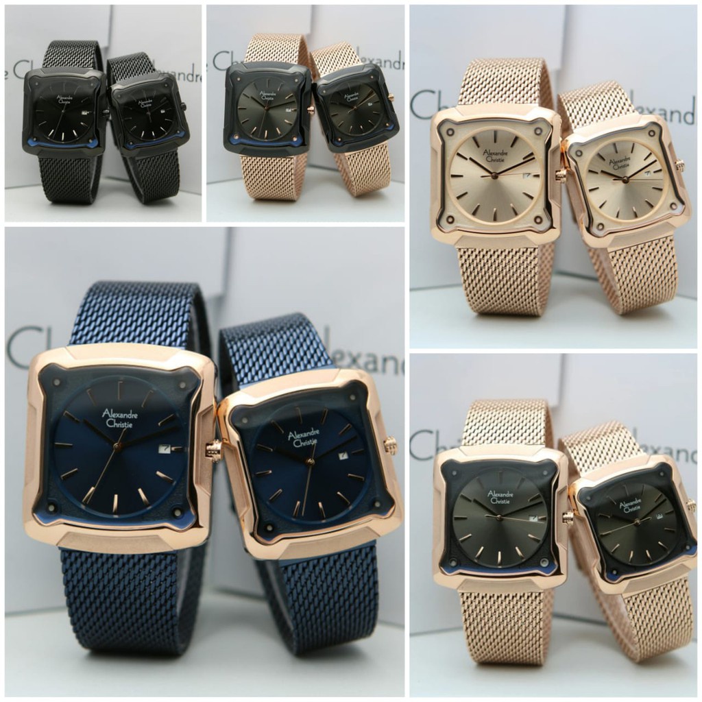 JAM TANGAN COUPLE ALEXANDRE CHRISTIE AC 3030 / AC3030 HARGA SEPASANG RANTAI PASIR ORIGINAL GARANSI 1