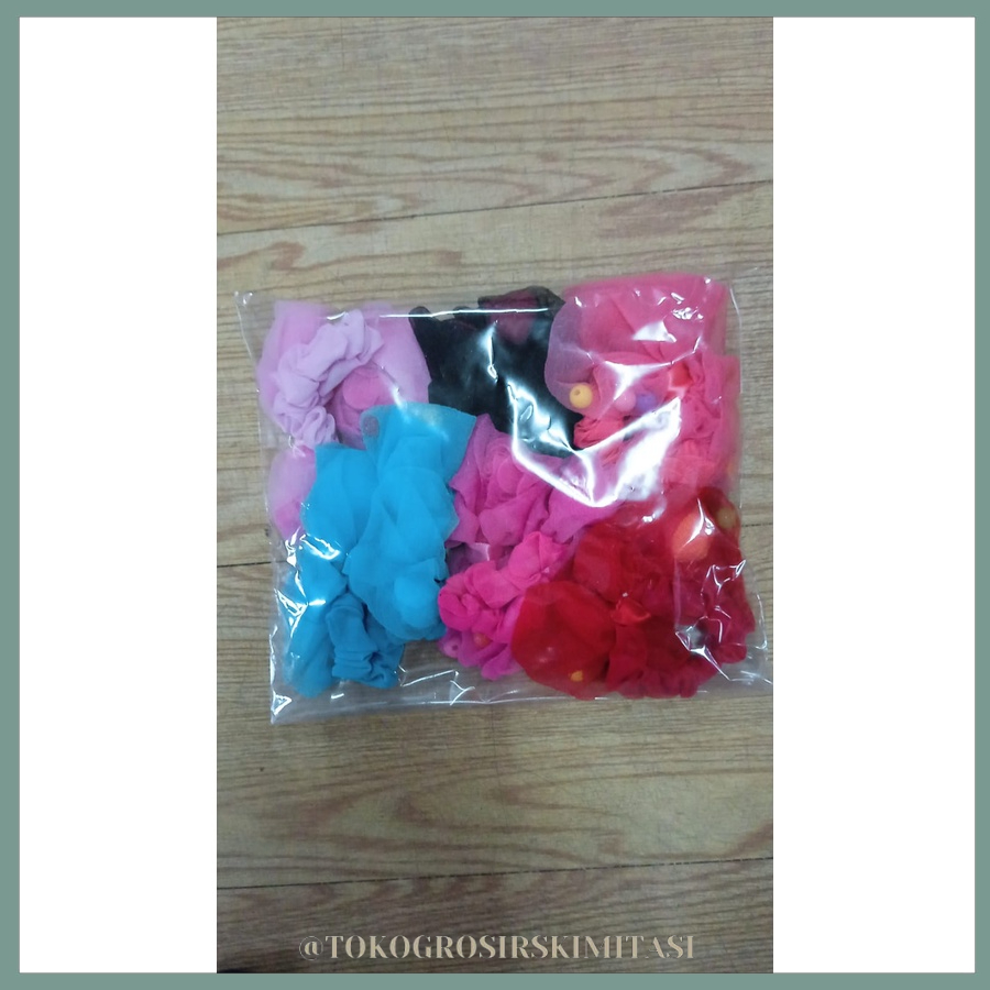 GROSIR IKAT RAMBUT/ SCRUNCHIE ANAK REMAJA DEWASA (1 BUNGKUS ISI 12)