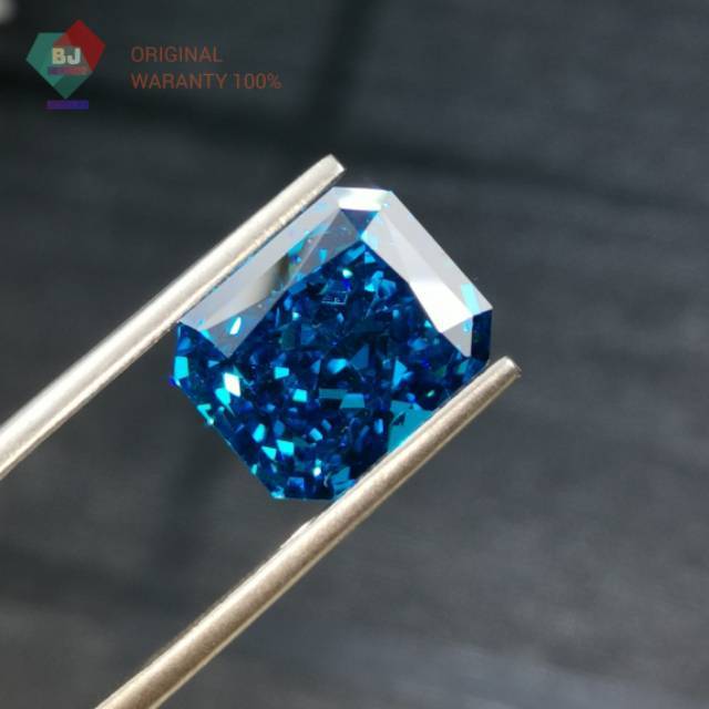 Premium Quality Batu Permata Simulant Diamond Fancy Blue A8 American Quality