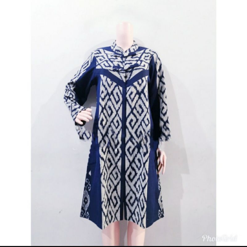 Dress tenun baju tenun jepara etnik ikat aktif DTB47