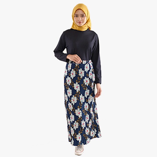 DEVAGO Rok Panjang Wanita Plisket Rosita Nyaman Modis Casual Stylist Ori All Size