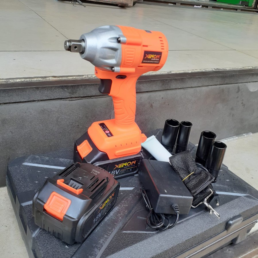 BRUSHLESS CORDLESS IMPACT WRENCH baterai set DC XENON CDIW