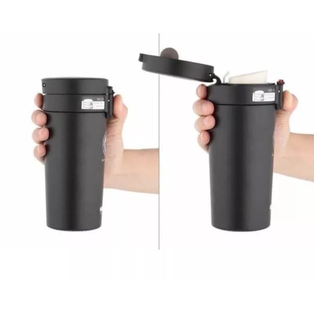 Termos Coffee Mug 380ml Tumbler Kecil Mini Stainless Steel Vakum-Botol minum Viral Design Terbaru Kekinian Berkualitas Thermos Kopi Tahan Lama Untuk Penyimpanan Tahan Air Panas Dan Dingin 24 Jam High Quality