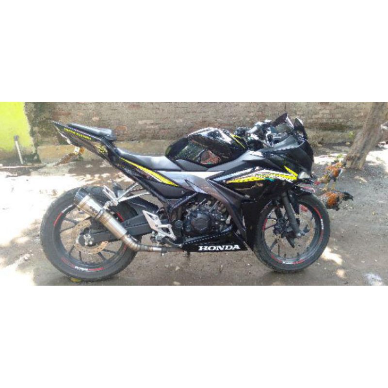 Knalpot racing Ninja 250karbu Ninja 250fi Ninja mono R25 CBR250RR Slip on R9 H2 stainles-3