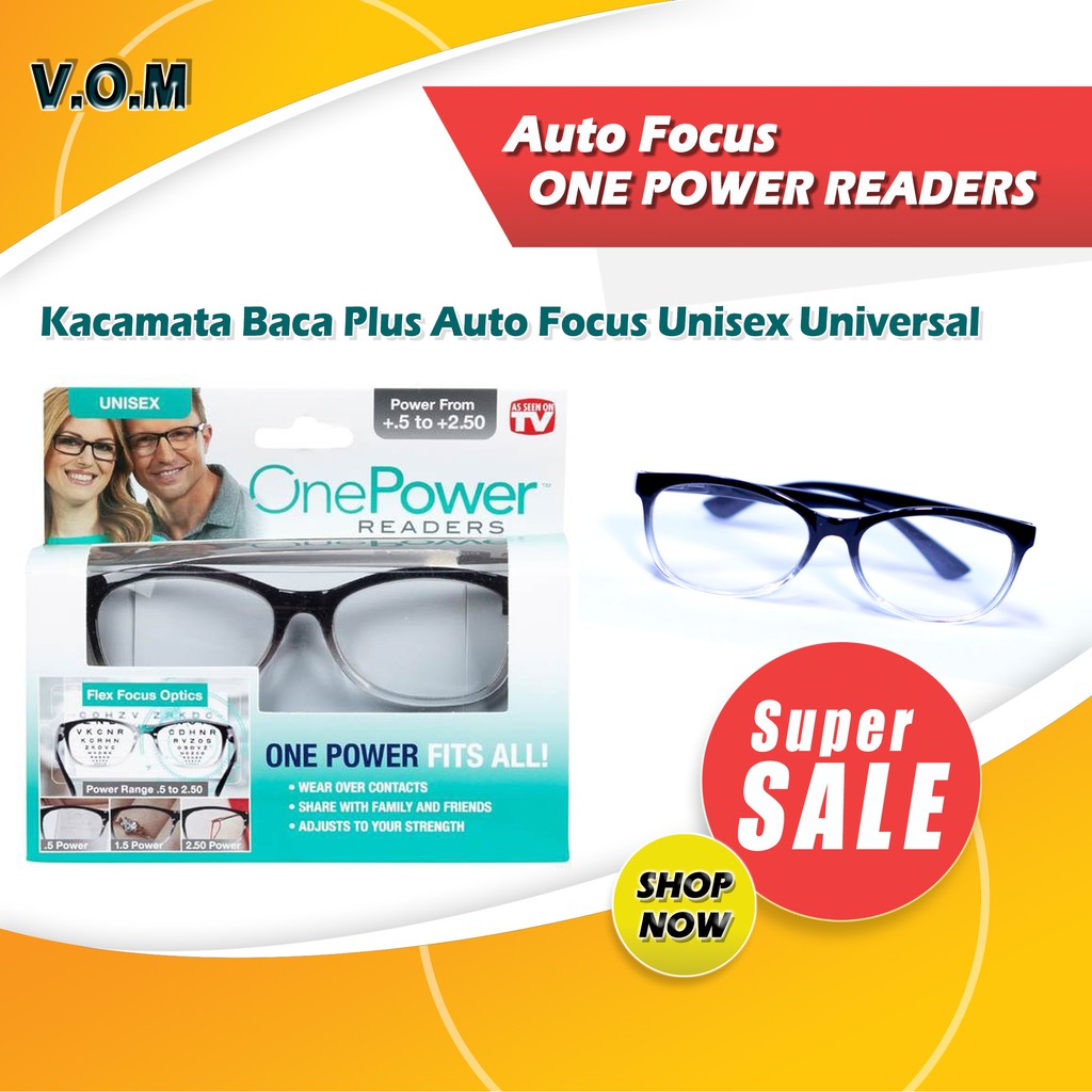 VOM Kacamata Baca Plus Auto Focus ONE POWER READERS Unisex 0610