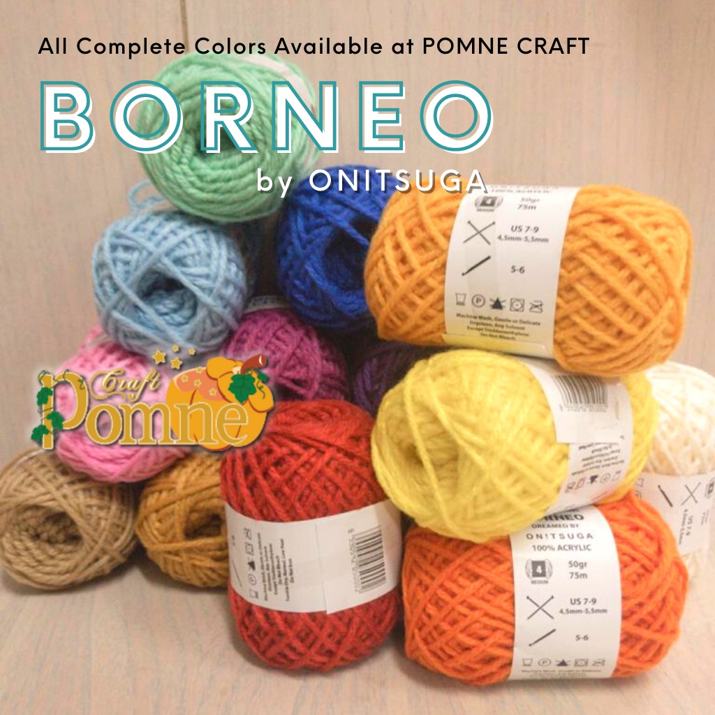 KHUSUS GROSIR - BENANG RAJUT ONITSUGA BORNEO YARN - 1 PAK (10PCS)