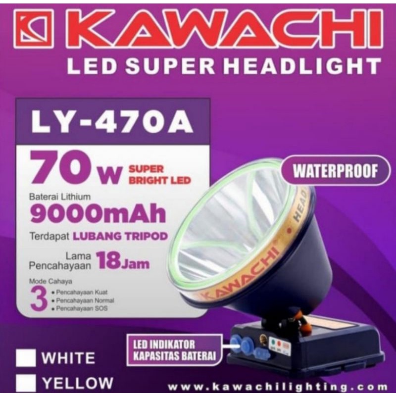 Senter Kepala Kawachi 70w (Putih&Kuning)1