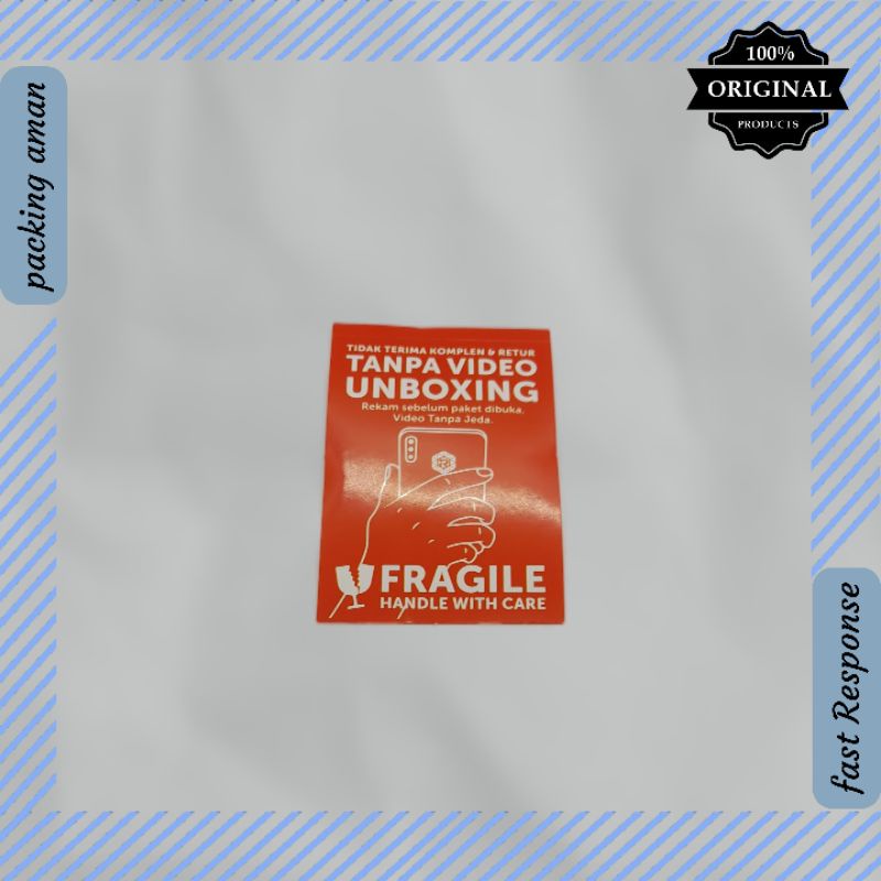 sticker label unboxing paket fragile custom
