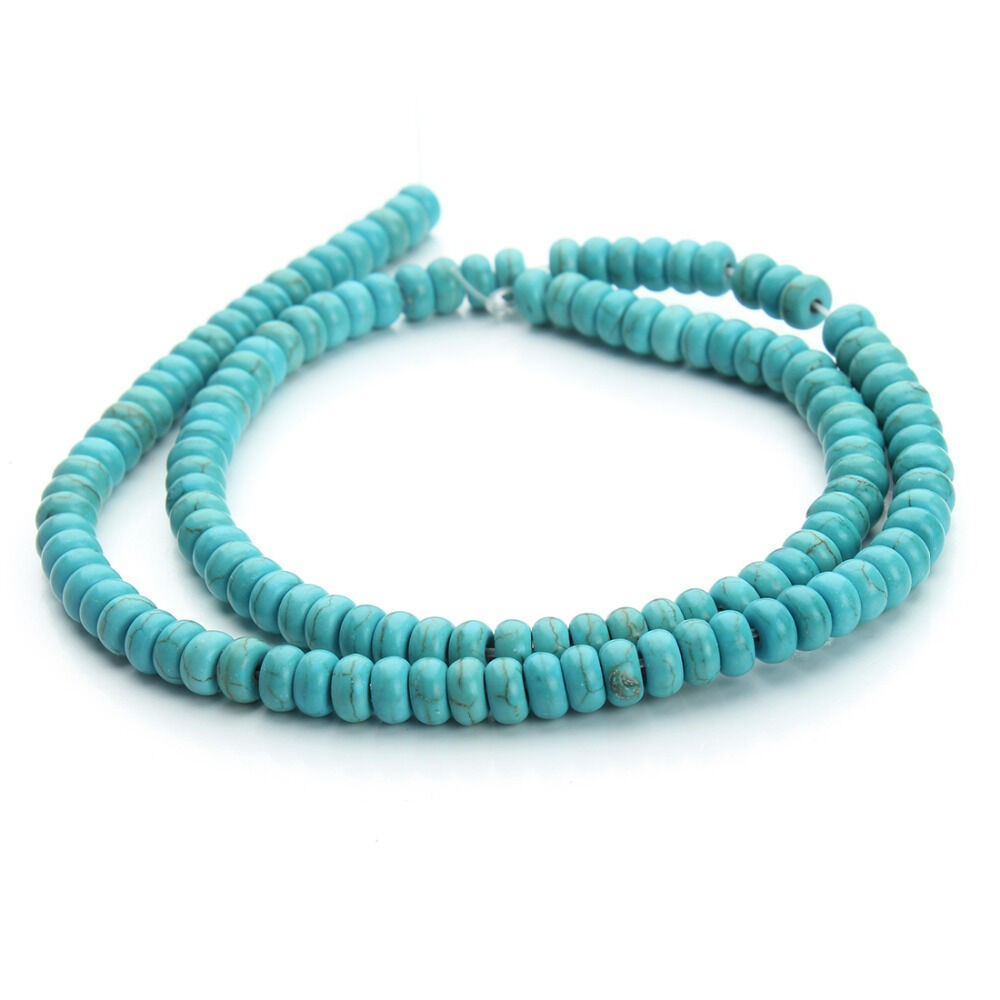 Butir Batu Donat Howlite Turquoise Loose Round Spacer Beads