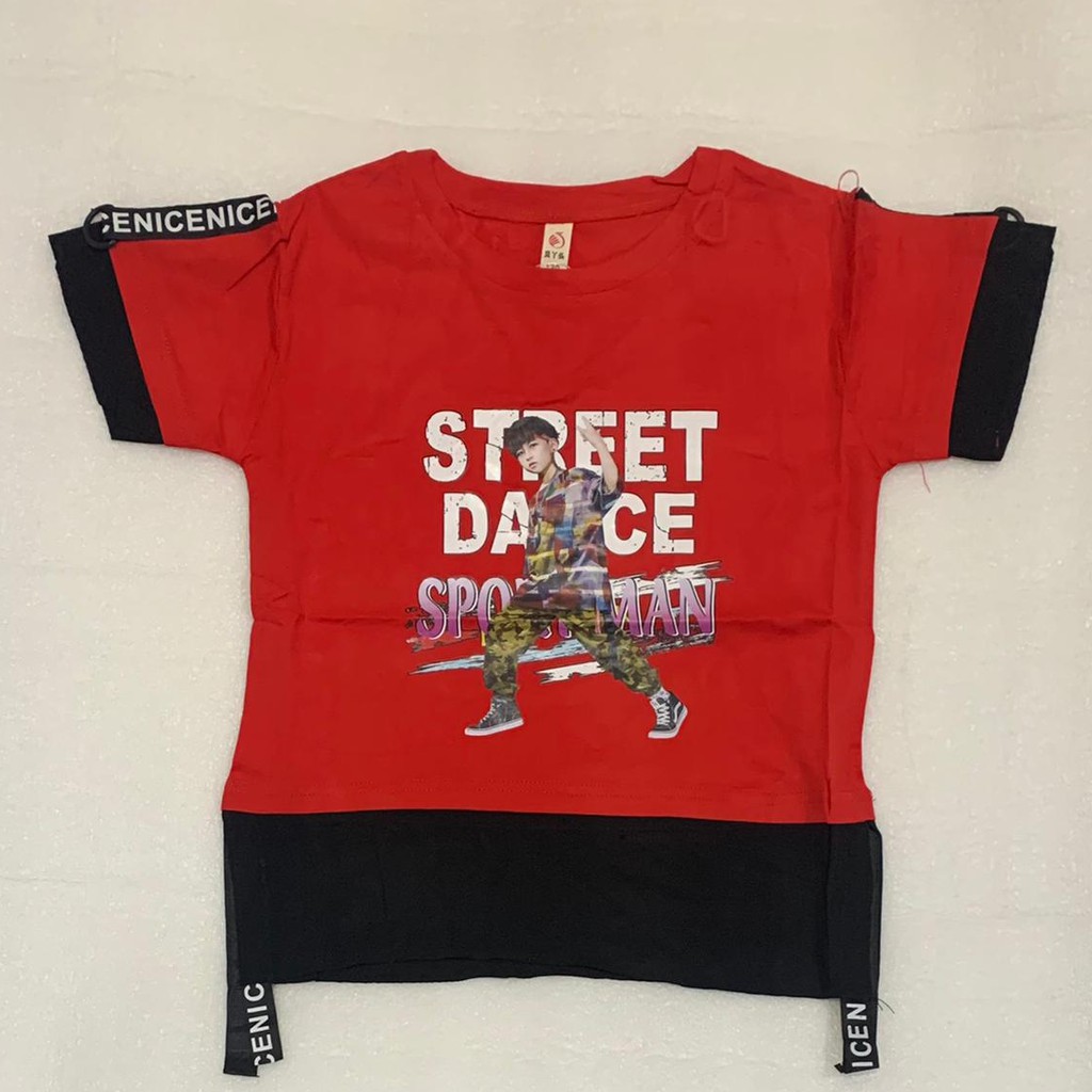 Baju Atasan Anak Laki - Laki Versi Korea Street Dance / Kaos Lengan Pendek Import 100% Premium R111