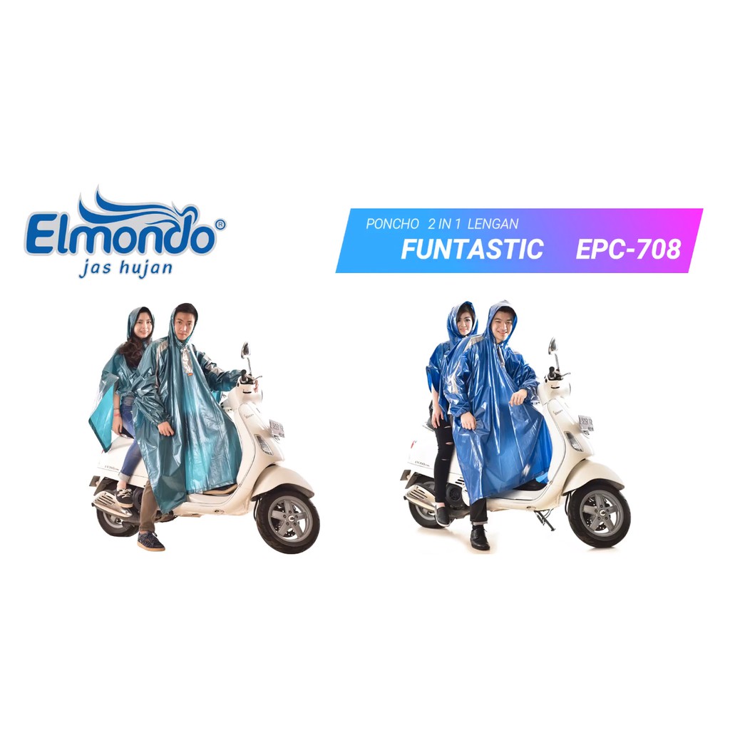 Jas Hujan Poncho 2 kepala 2 in 1 Funtastic Elmondo 708