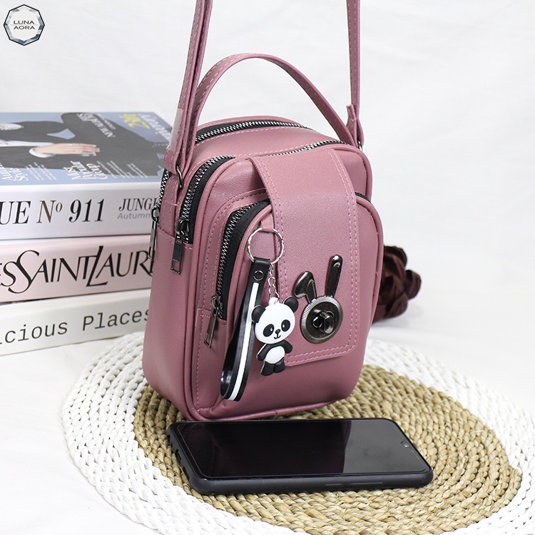 Luna Aura Tas Pouch Hp Wanita kelinci 3 Ruang Slingbag Hp Kekinian Tas Hp Koin Termurah Tas ootd