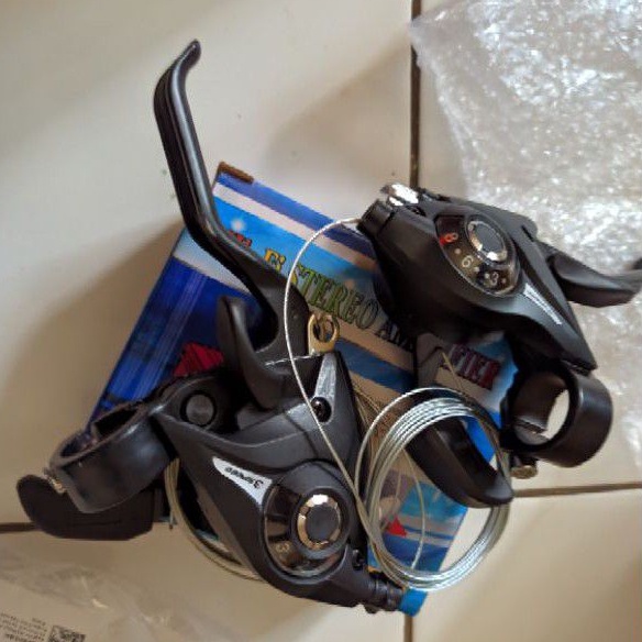 (COD) Shifter &amp; Handle Brake Rem Sepeda ( 7/8/9 Speed x 3 speed ) 2pcs kiri&amp;kanan