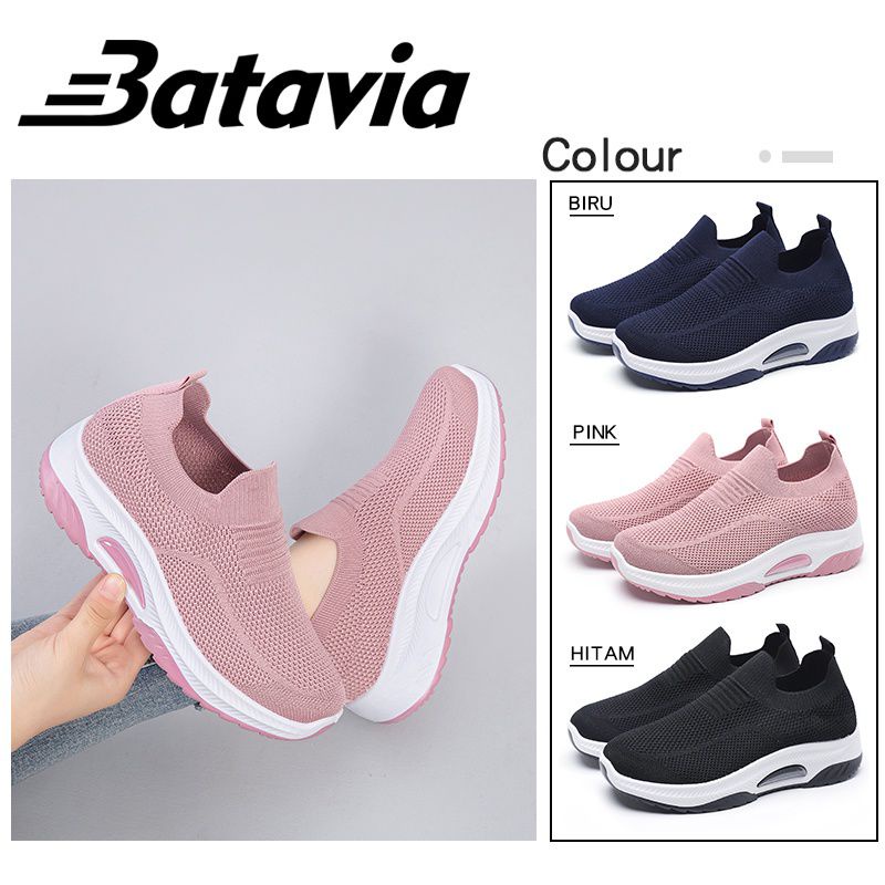 UKTN YIBERLY - Sepatu Slip On wanita / sepatu olahraga wanita import premium bahan rajut / sepatu ra