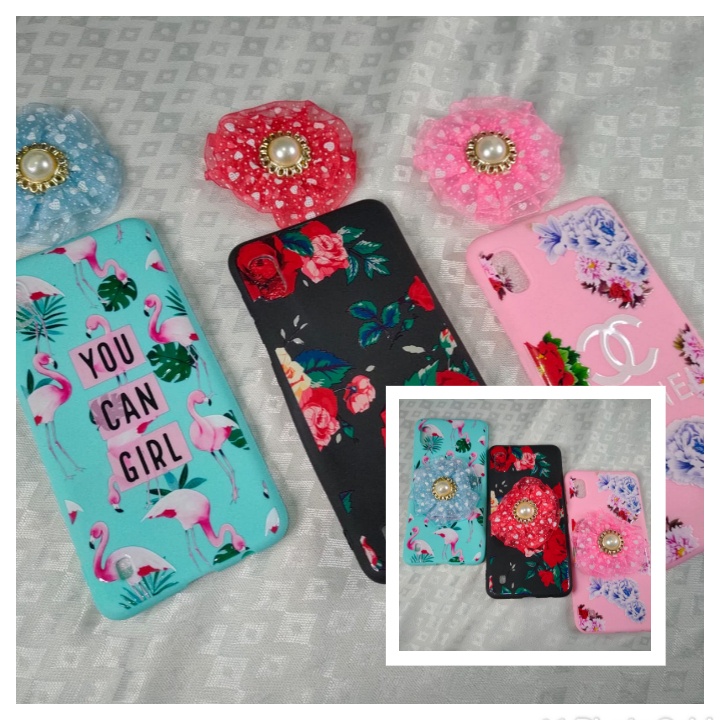 SOFT CASE KARAKTER POPSOCKET BUNGA 5D REDMI 5A REDMI 6A REDMI NOTE 7